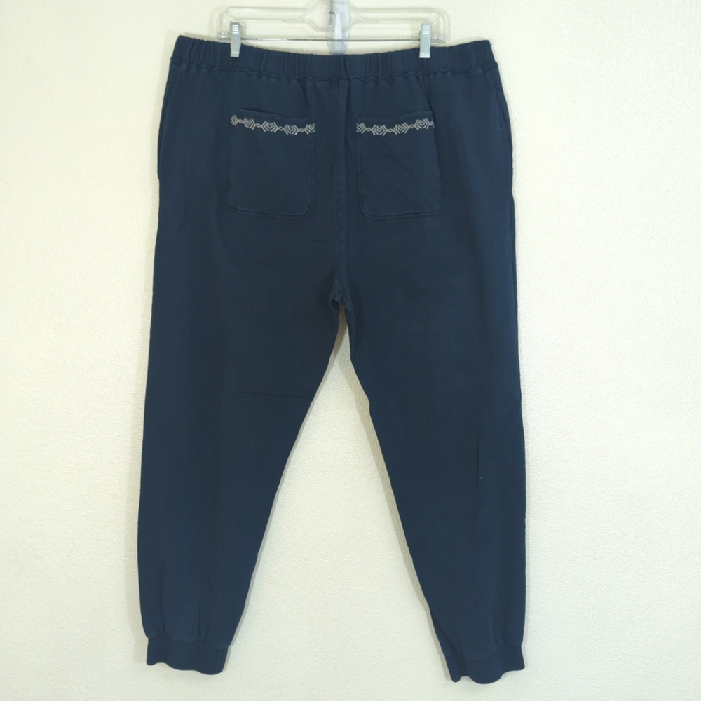 Embroidered Navy Women's Jogger Pants - Picture 2 of 10